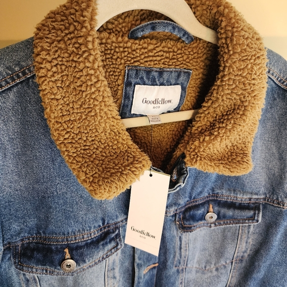 NWT Goodfellow Sherpa lined Jean Jacket - Picture 2 of 7
